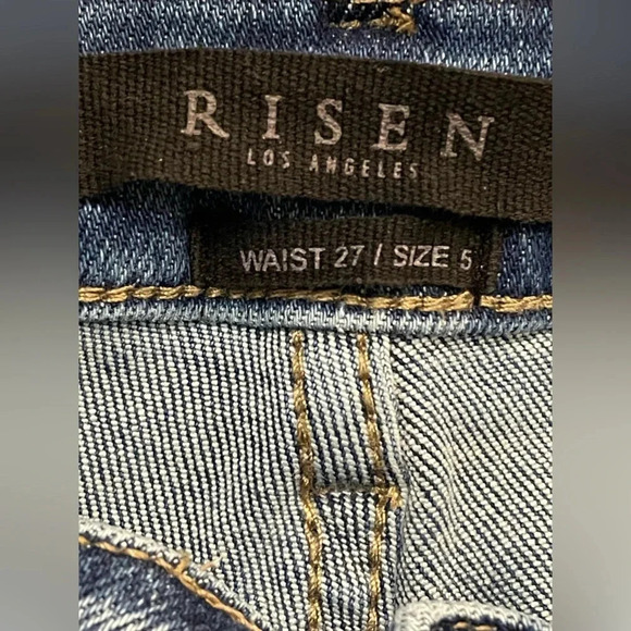 RISEN LOS ANGELES Medium Wash Distressed Jeans Size 5/27 - Picture 8 of 12